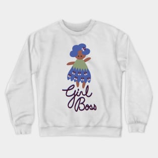 Girl Boss in Blue and Green Crewneck Sweatshirt